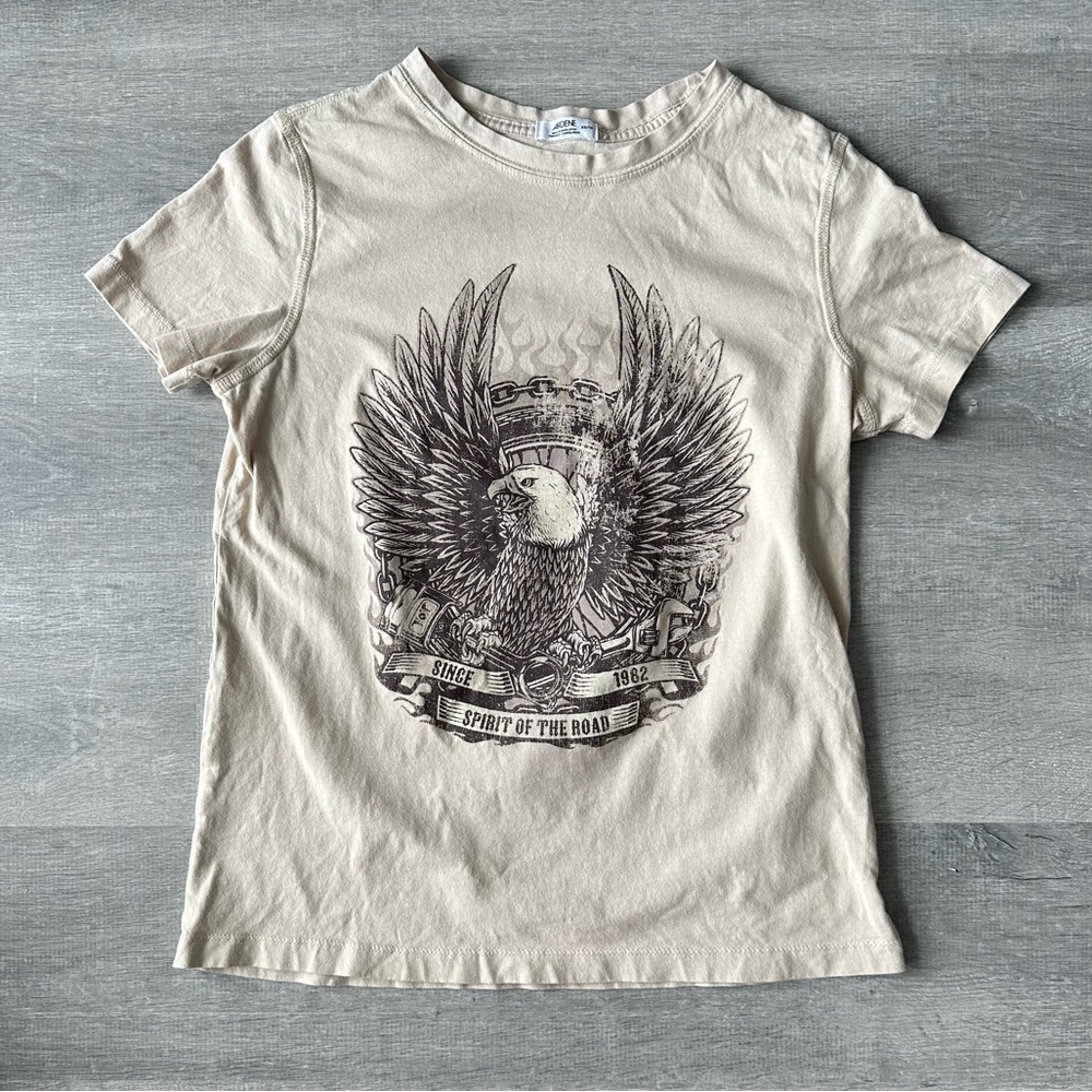 Ardene Tan Eagle Graphic tee Baby Tee T shirt 👚